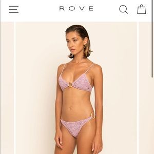 ISO Rove Swimwear Kaia Top and Malibu bottom in lilac crochet